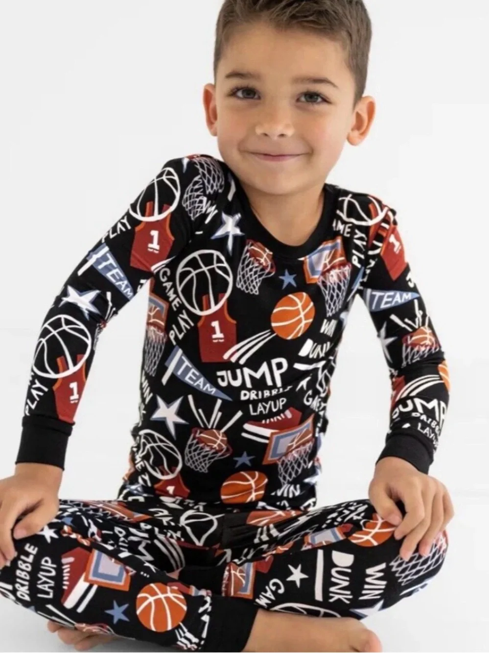 Little Sleepies Slam Dunm long sleeve and pants set